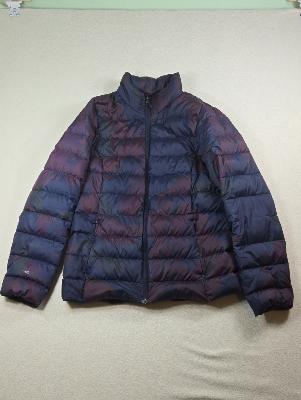 Eddie Bauer Ladies Quilted Puffer Jacket - Navy & Purple Iridescent